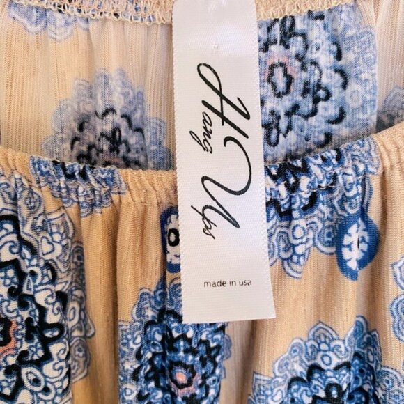 Hang Ups Women's Medallion Pattern Long-Sleeve Mini Dress Size S/M Lightweight - Picture 4 of 7